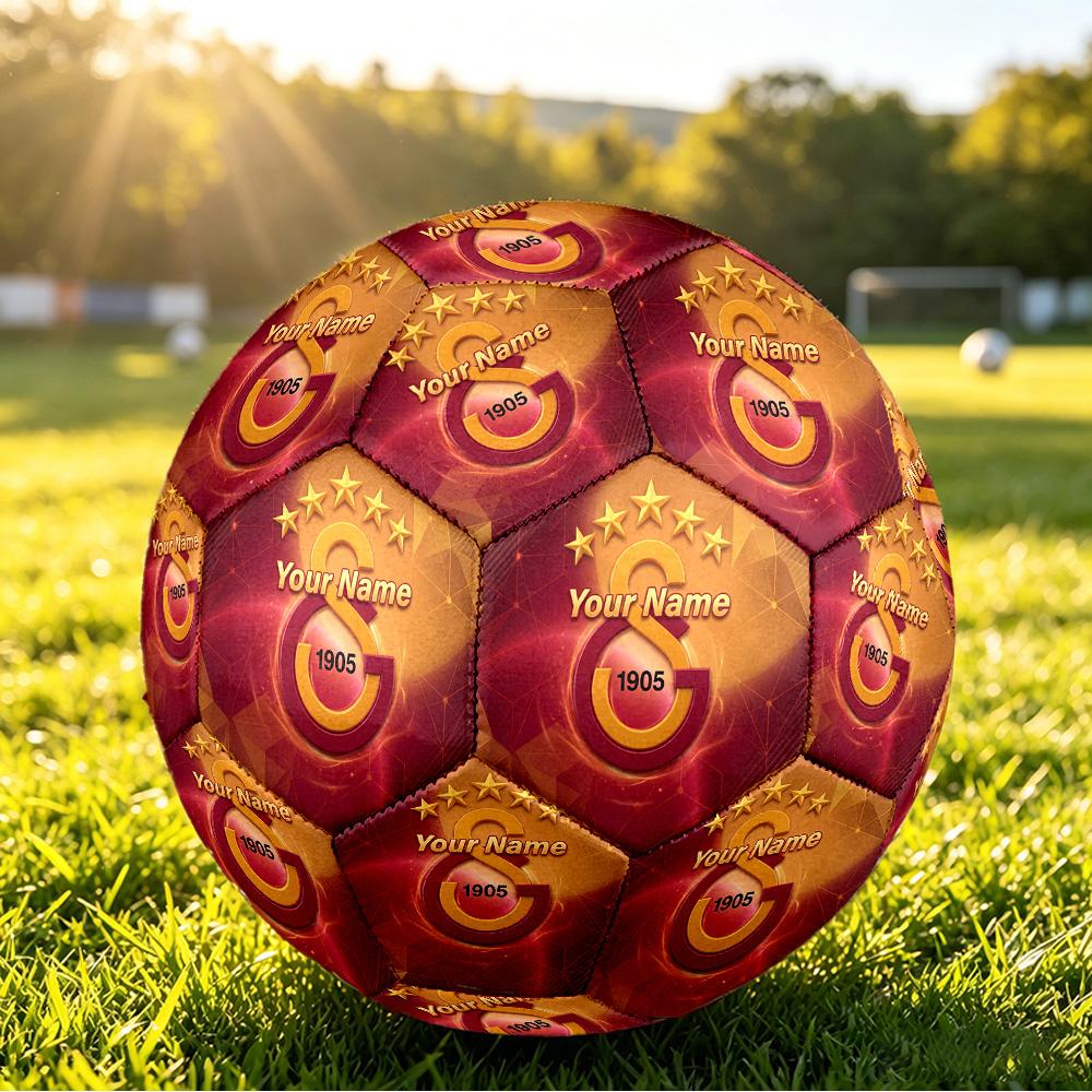 Personalized Size 5 Football Galatasaray FC Pattern Outdoor Game Sports Ball Gift