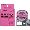 Картридж с лентой Kingjim Tepra PRO, цветная этикетка, 12 мм, флуоресцентные буквы, длина 5 м SK12P [подлинный] (Флуоресцентный цвет) Розовый/Черный