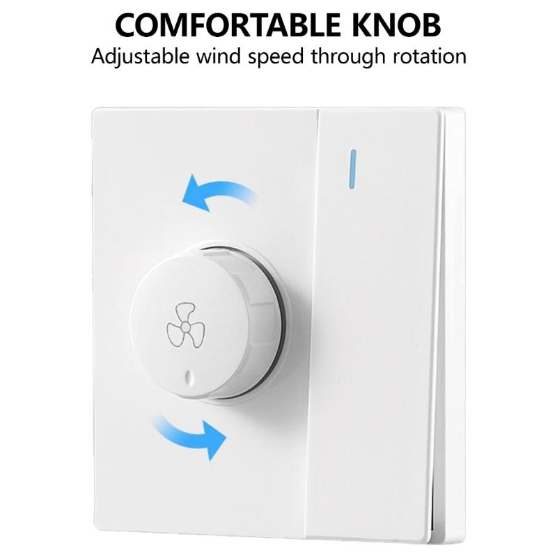 Бесступенчатый регулятор скорости для потолочного вентилятора, переключатель регулировки скорости, настенный вентилятор со скрытым монтажом, регулятор скорости, тип 86, для дома