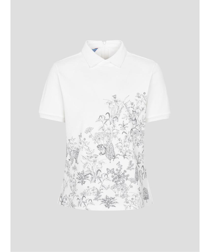 BEANPOLE GOLF [Daria Song] Women'S Patterned Collared Short Sleeve T-Shirt - White