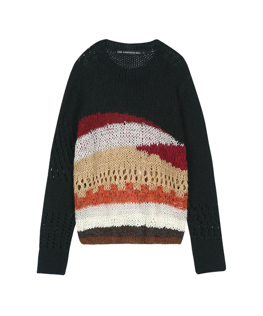 ADSB ANDERSSON BELL Black Hand-Crocheted Crew-Neck Sweater Atb1551M(Black)