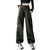 [Signifie] Ladies Cargo Pants Long Pants Pants Waist Elastic Sweatpants Plain Color Wide Adult Fashionable Dance Spring and Autumn Spring Summer
