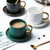Ceramic Coffee Latte Mug Drinkware Milk Breakfast Cup Tumbler Tea Cupand Saucer Spoon 200ML