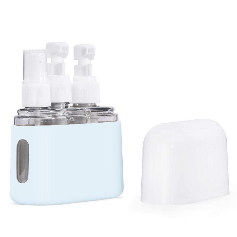 2/3/4-In-1 Travel Refillable Bottle Set Combination Liquid Lotion Shampoo Shower Gel Dispenser Empty Cosmetic Container Atomizer