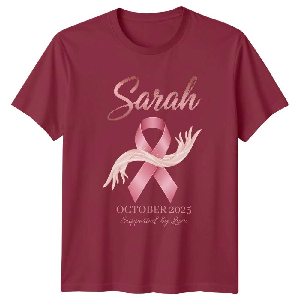 Sarah October 2025 Supported By Love Breast Cancer Awareness Unisexs Unisexs Tee