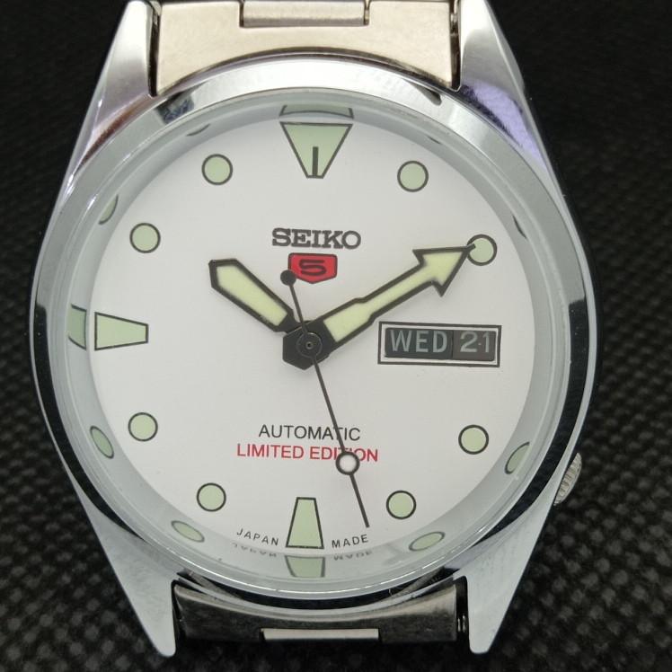 ВОССТАНОВЛЕННЫЕ ВИНТАЖНЫЕ SEIKO 5 АВТОМАТИЧЕСКИЕ 6319A ЯПОНИЯ МУЖСКИЕ D/D БЕЛЫЕ ЧАСЫ a318651-9