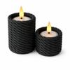 Black Tealight Candle Holders, Set of 2, Twisted, Japandi Boho