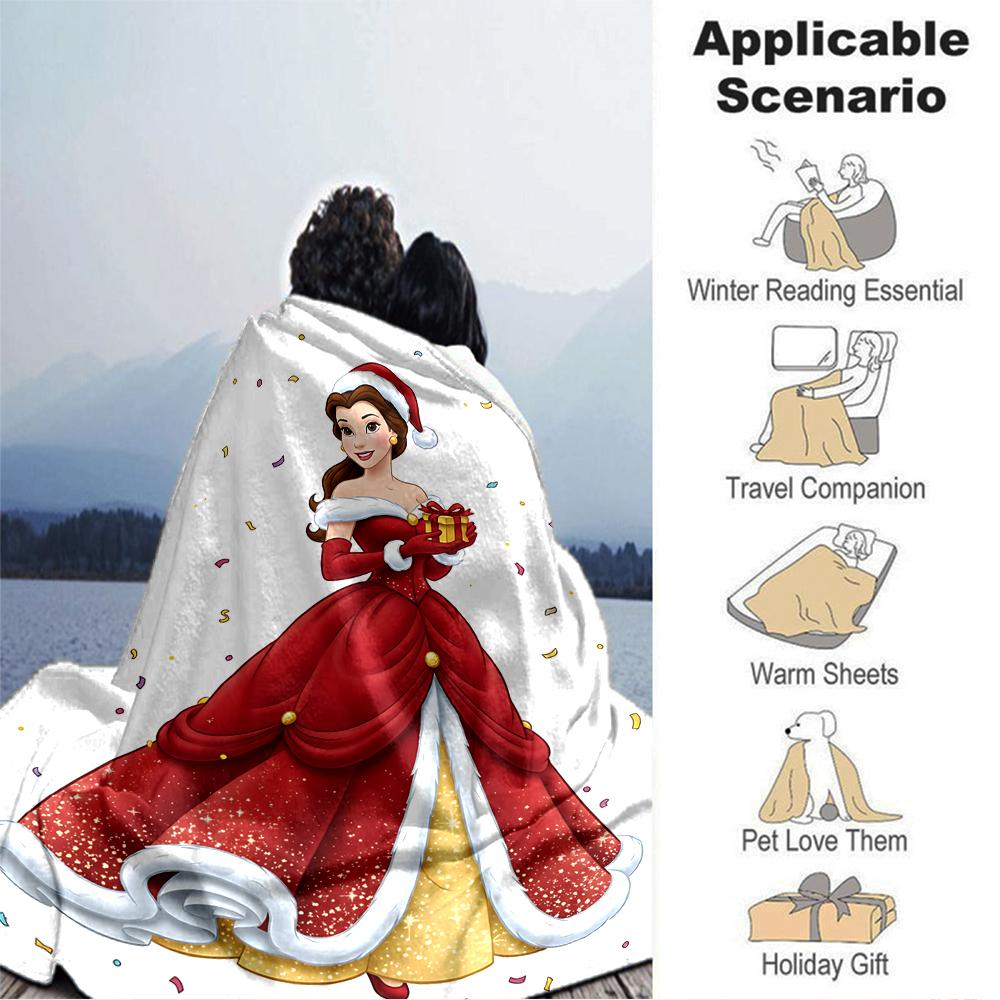 Christmas Princess Gift Blanket Soft Throw Blanket For Home Bedroom Bed Sofa Travel Office Solid Christmas Blanket