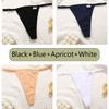 FINETOO 4Pcs Women Cotton Thongs Adjustable Low Waist Underpants Sexy Female G-string Seamless Bikini Panties Underwear Lingerie