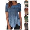 Женская туника с коротким рукавом Свободные топы Повседневные топы больших размеров Плиссированная туника на пуговицах Повседневные летние футболки Женские топы Нарядные рубашки
