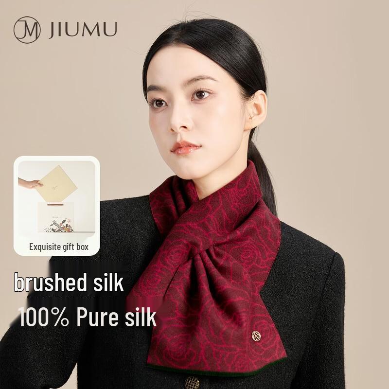JIUMU Silk Scarf - Red Rose