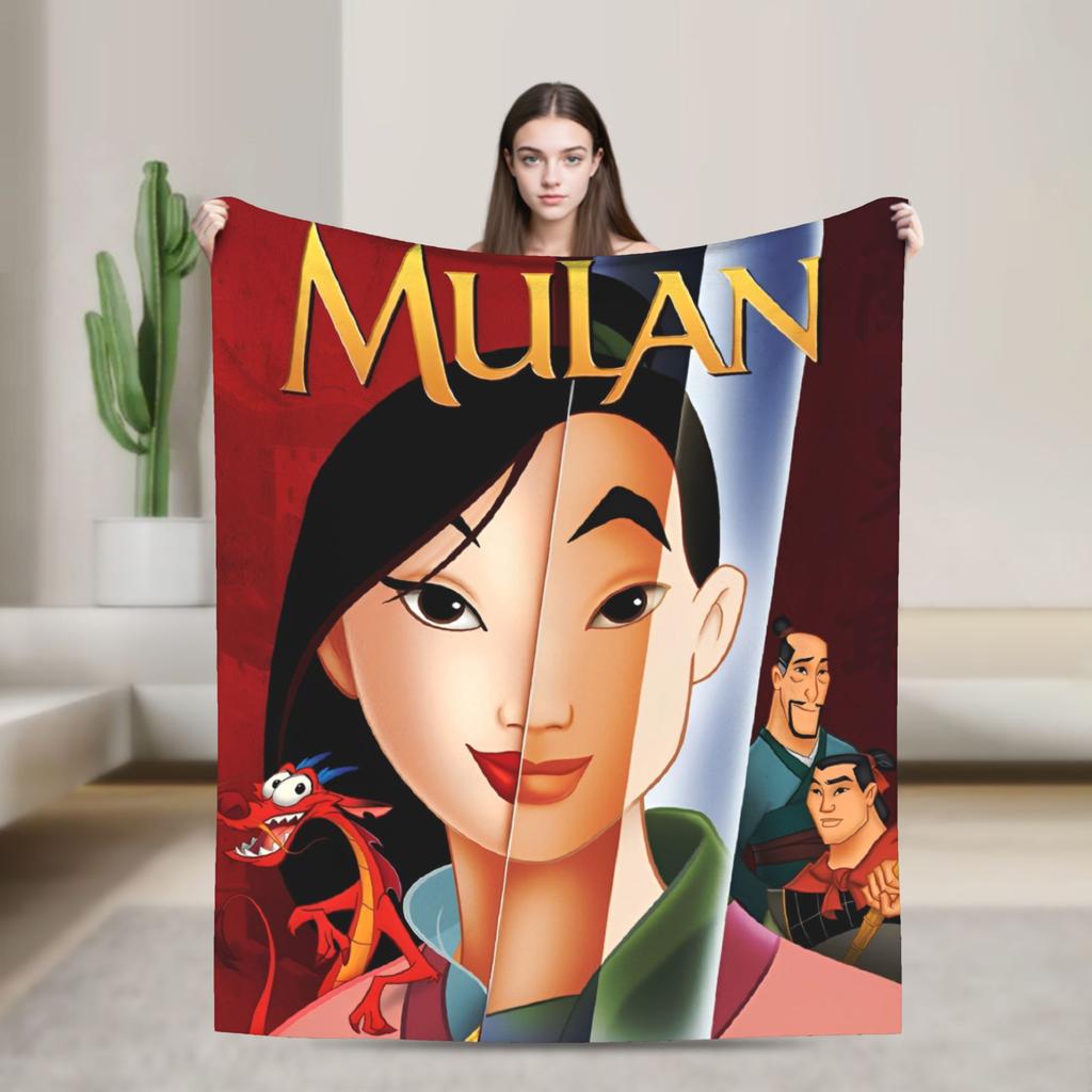 Mulan Cartoon Blankets Airplane Travel Flannel Throw Blanket For Outdoor Soft Warm Custom Quality Bedspread Birthday Gift