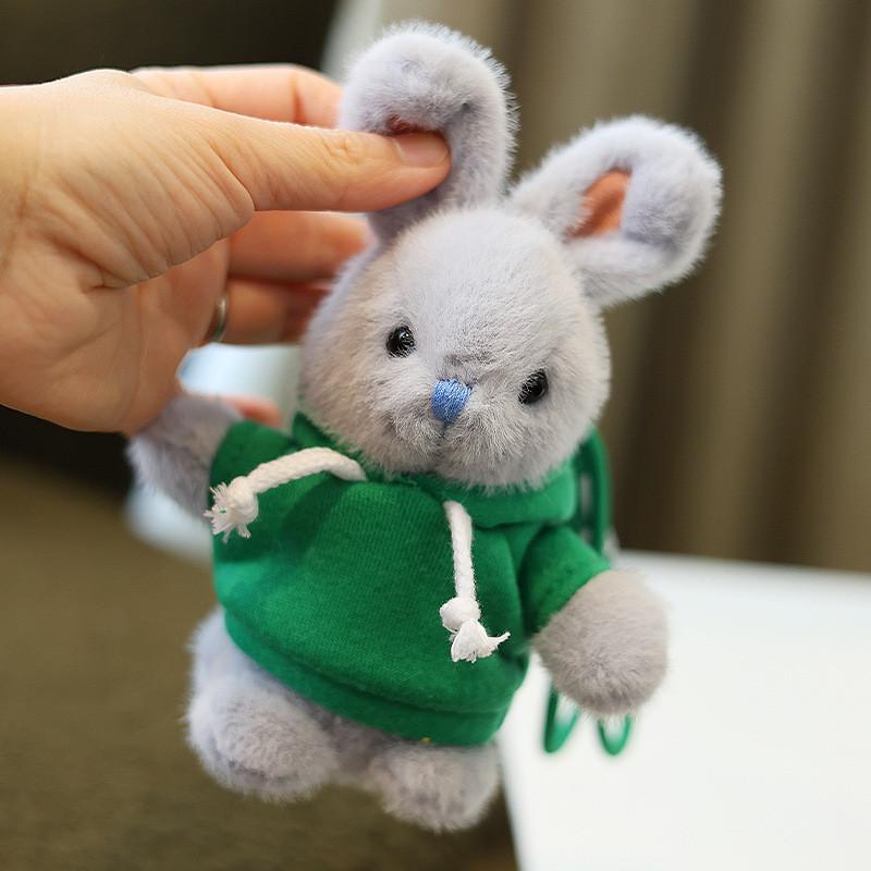 Rabbit Plush Keychain Toy Cute Stuffed Animal Doll Kids Birthday Gift Keyring