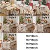 Flower Embroidery Table Cover Beige Table Runner Christmas Lace Tablecloth  Table Decorations
