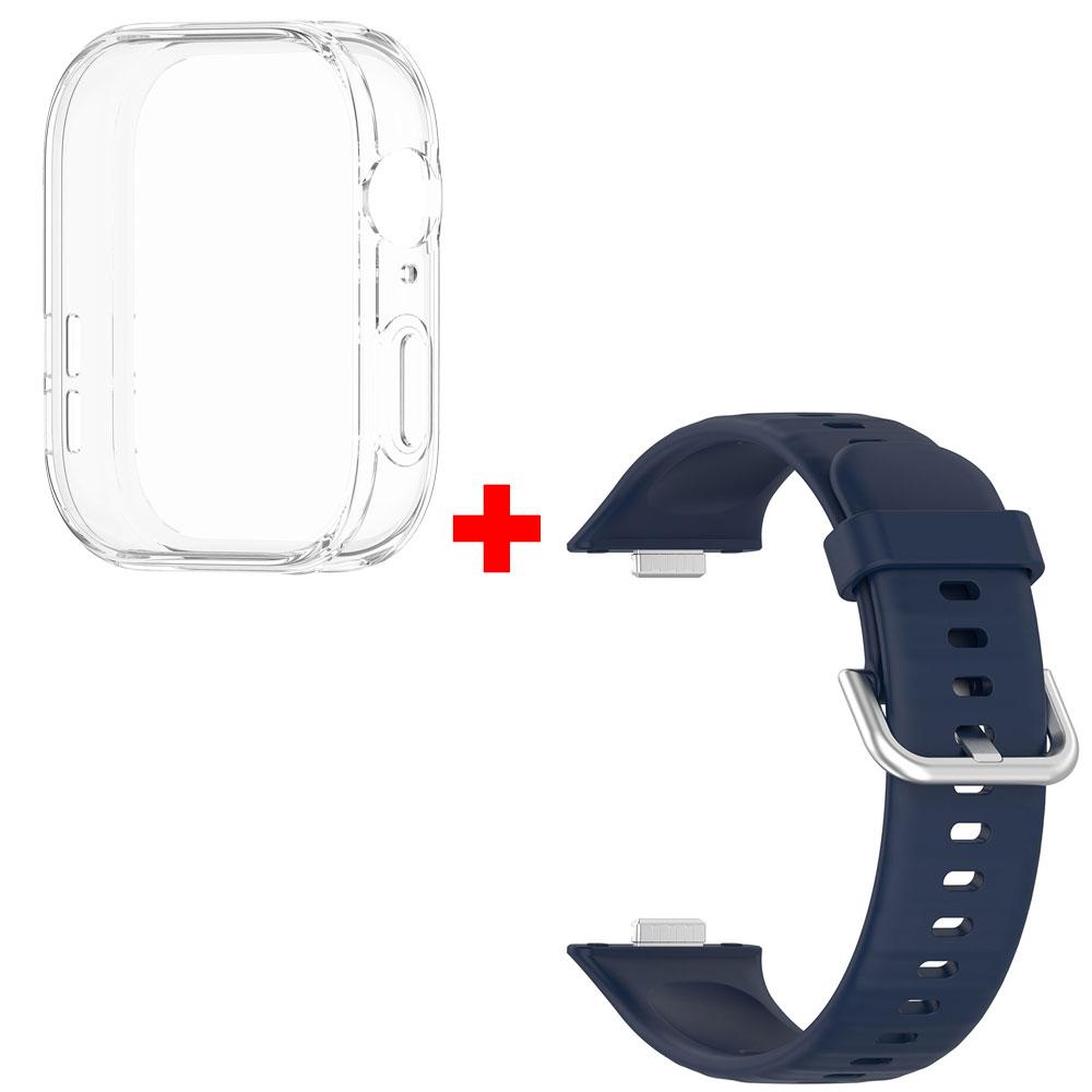 Силиконовый ремешок для часов + чехол для Huawei Watch Fit 3 Ремешок Сменный браслет Ремешок для Huawei Watch Fit3 с чехлом Защитная пленка для экрана