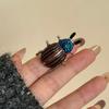 Dripping Oil Ladybird Drip Oil Ring Insect Chunky Enamel Ring Retro Painting Ring  Couple
