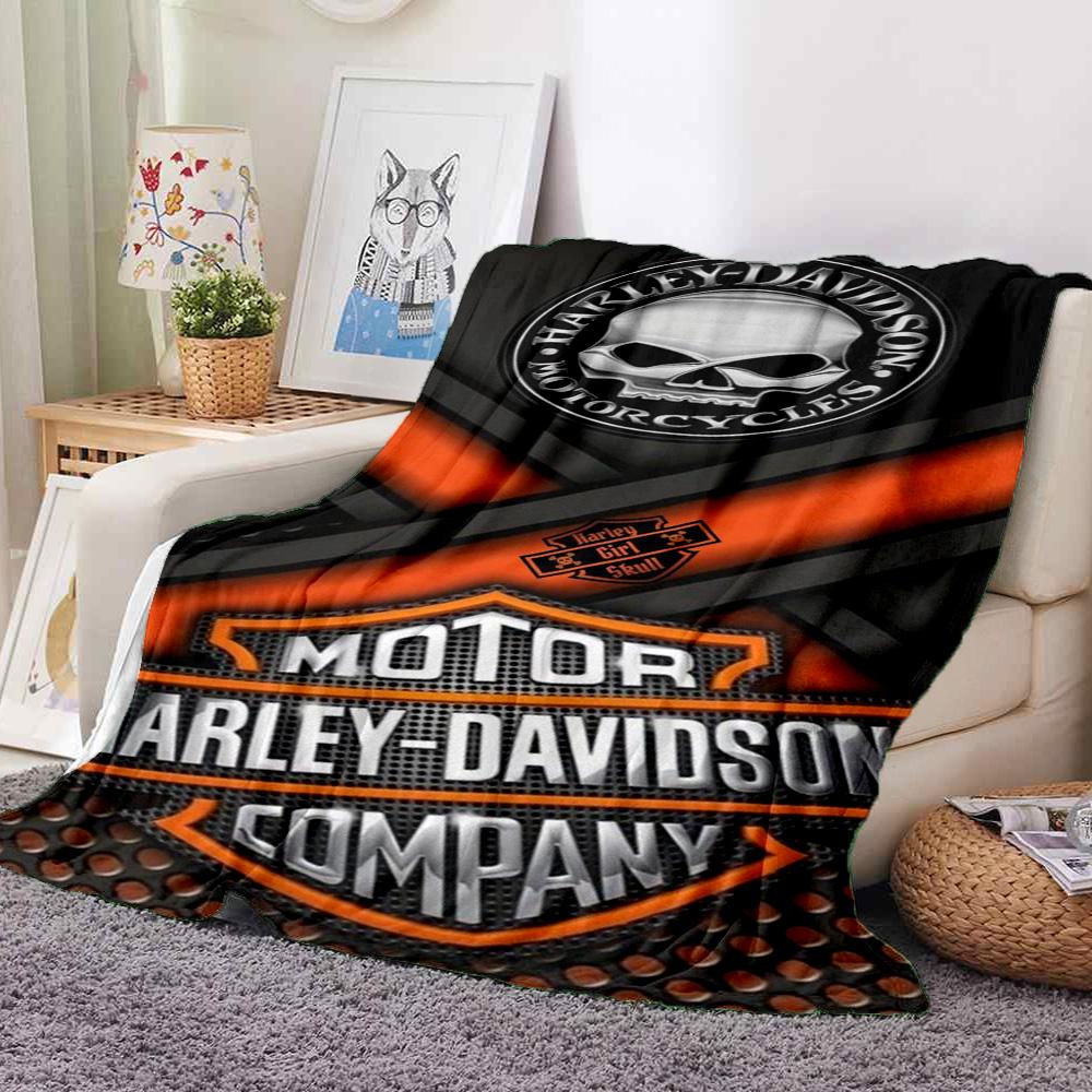 Harley Davidson Flannel Blanket Throw Blanket Soft Warm Sofa Bed Camping home Decor Unique Christmas Gift C926230