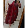 Дизайнерский набор Kurta Pant Dupatta с принтом в стиле Моголов/Каламкари Индийский этнический набор Kurti