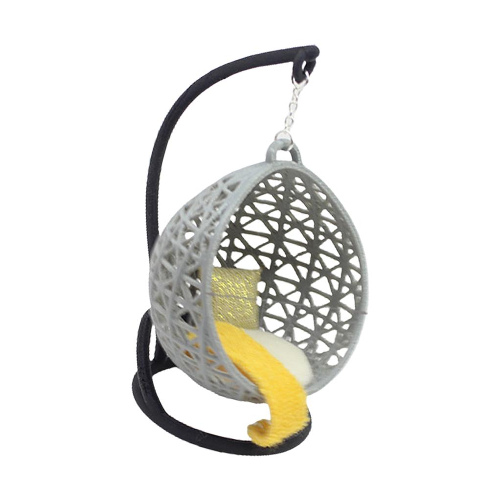 Basket Chair for Dollhouses Swing Hanging Miniature Furniture Pretend Play for Kids Doll House Furniture Model