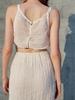 SORRY, TOO MUCH LOVE Lofty Pleats Chiffon Two-Piece Dress_Cream