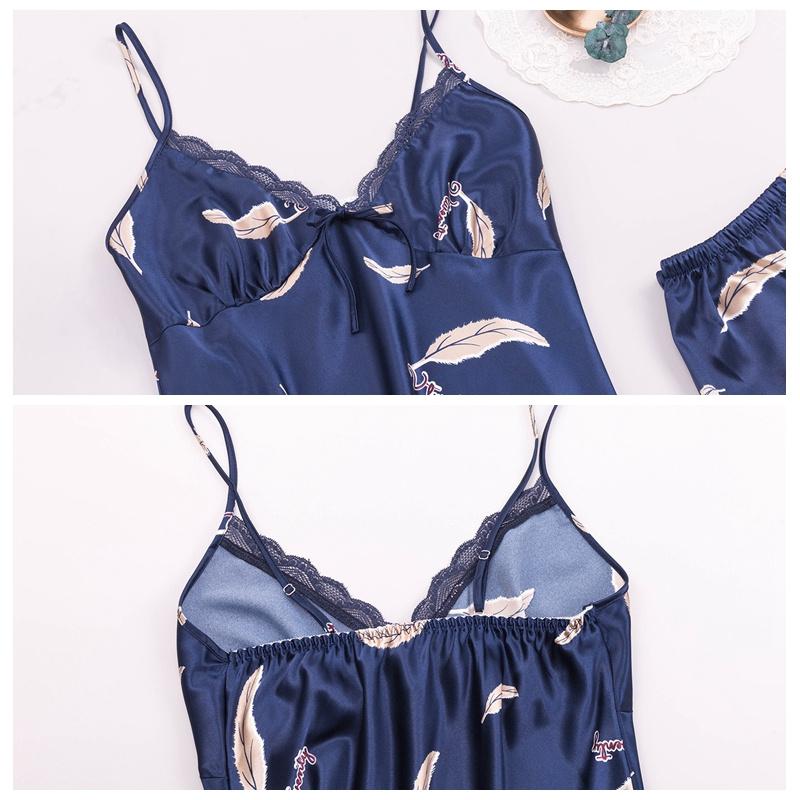 Большой размер двухсекционный женский V-образный вырез сексуальный кружевной комплект с подтяжками шорты повседневная ночная рубашка домашняя одежда пижама