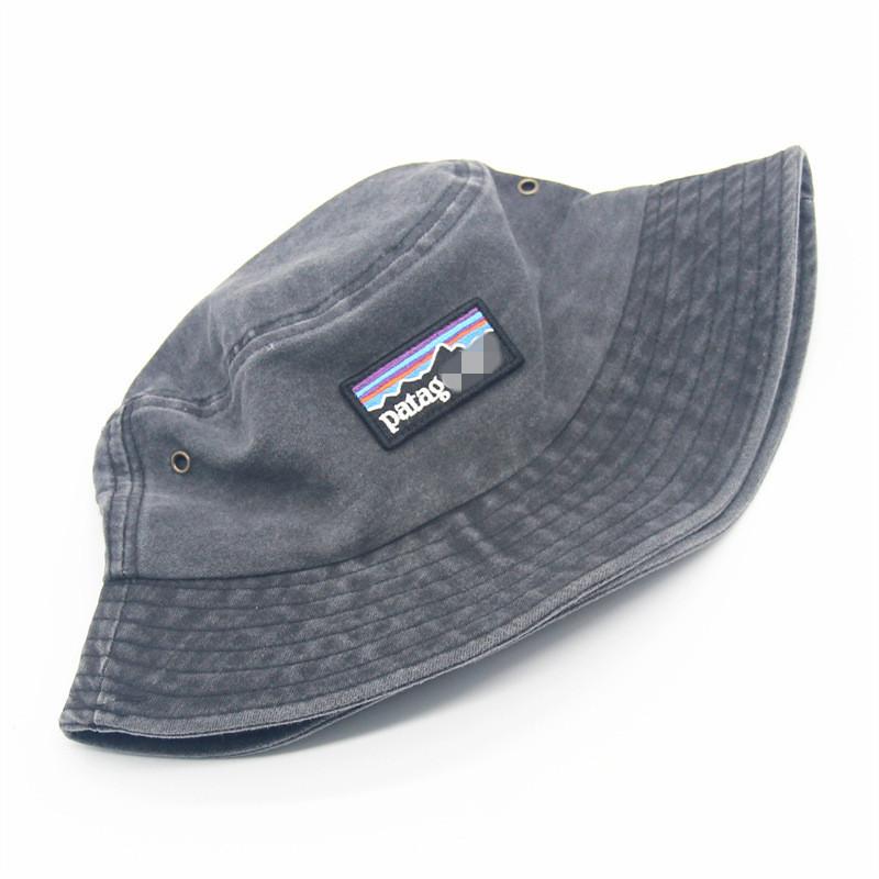 Cotton Bucket Hat With Embroidered Letters For Sun Protection And Casual Wear