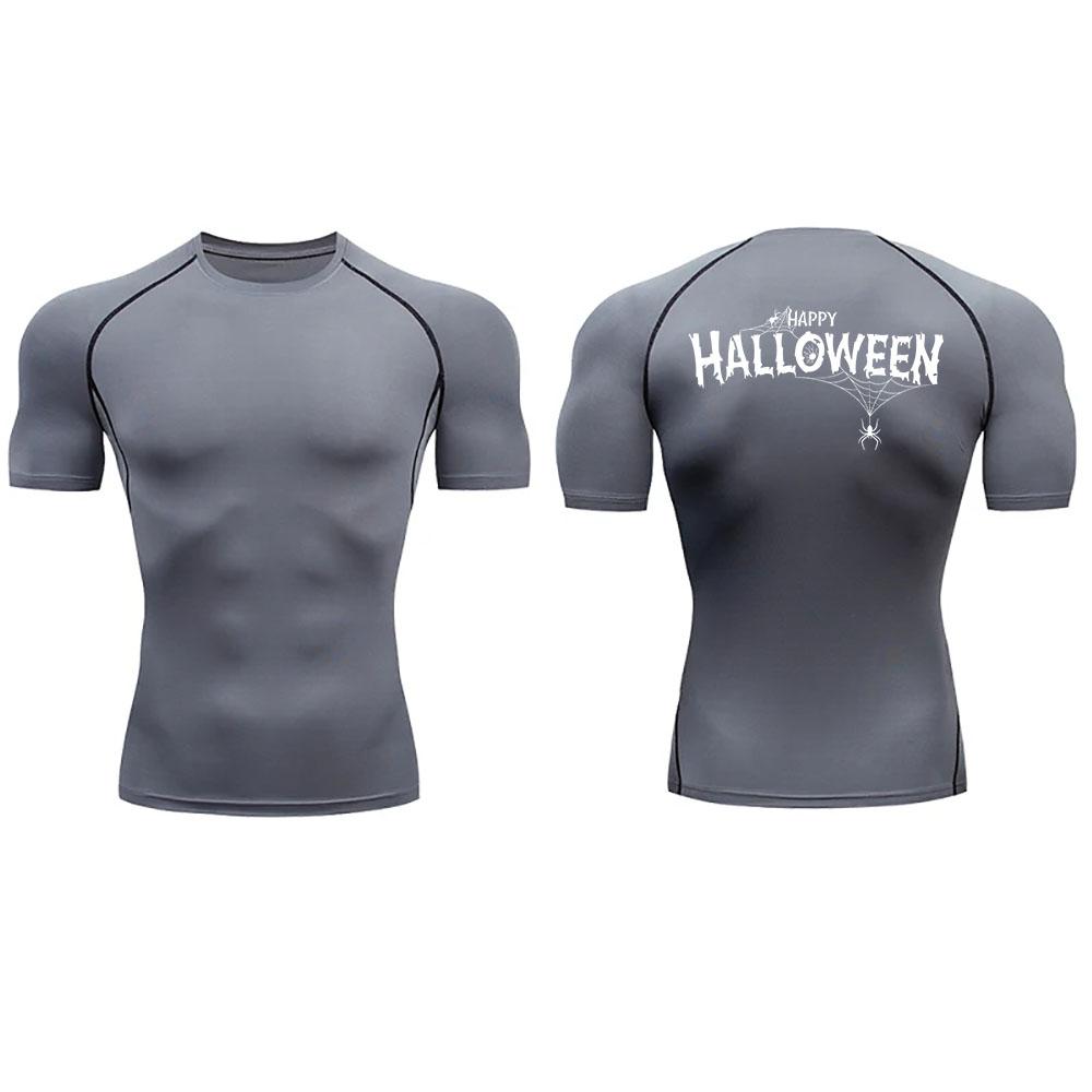 2024 Мужская компрессионная рубашка, футболка с праздничным принтом, быстросохнущая, дышащая, с коротким рукавом, для занятий спортом на открытом воздухе, для бега, S-3XL