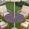 Outdoor Round Table Cover With Geometric Waterproof Elastic Edge Patio Garden Dining