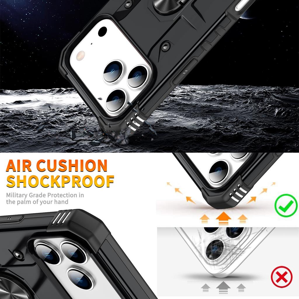 Fall Protection Shockproof Finger Ring Case for Iphone 17 Pro Max 16 15 16e 17 Air 14 Plus 12 13 Pro Iphone17