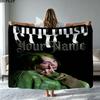 1PC Billie Eilish Custom Name Patterned Flannel Blanket Suitable For All Seasons for Home Decor Warmth and Comfort Gifts Holiday Present