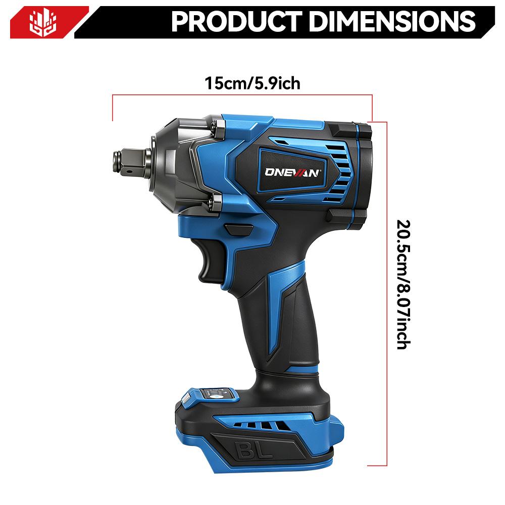 ONEVAN Бесщеточный электрический гайковерт 3 функции 1/2 дюйма Беспроводная отвертка Электродрель для аккумулятора Makita 18V