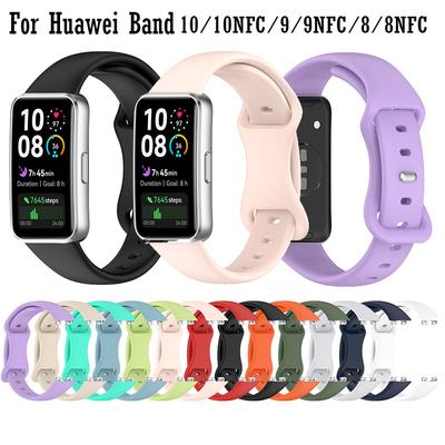 Спортивный мягкий силиконовый ремешок для Huawei Band 10/10NFC/9/9NFC/8/8NFC, браслет, цветной ремешок, сменный ремешок для смарт-часов