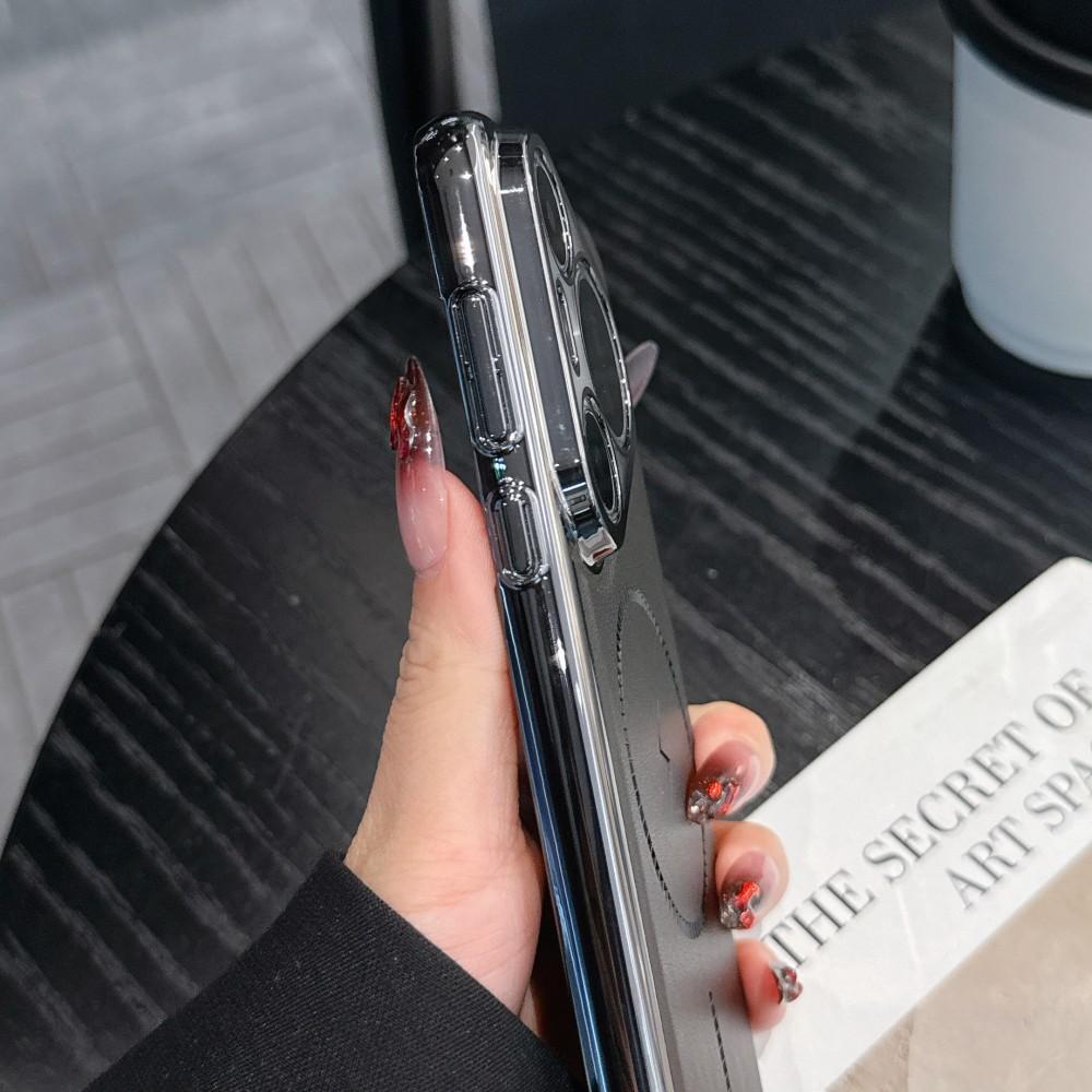 Для Huawei Pura 70 / 70 Pro / 70 Ultra гальванизированный чехол для телефона, дизайн с поверхностью под кожу, магнитная беспроводная зарядка