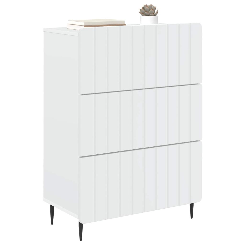 White Drawer Cabinet 66 x 34.5 x 92 cm Particleboard