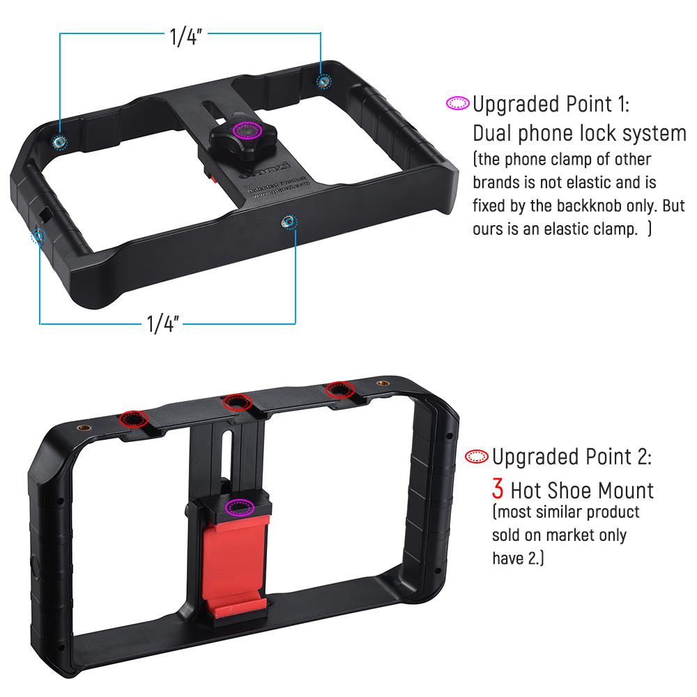 U-Rig Pro 3 Shoe Портативный смартфон Видео Установка для видеосъемки Видеоблог Запись Чехол Кронштейн