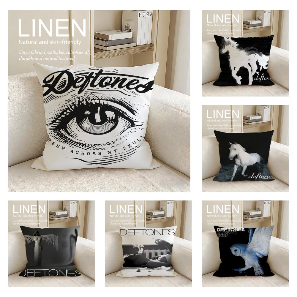 Music Deftones Cushion Cover Pillowcase Set Pcs x x Breathable Washable Sofa Cushion Cover