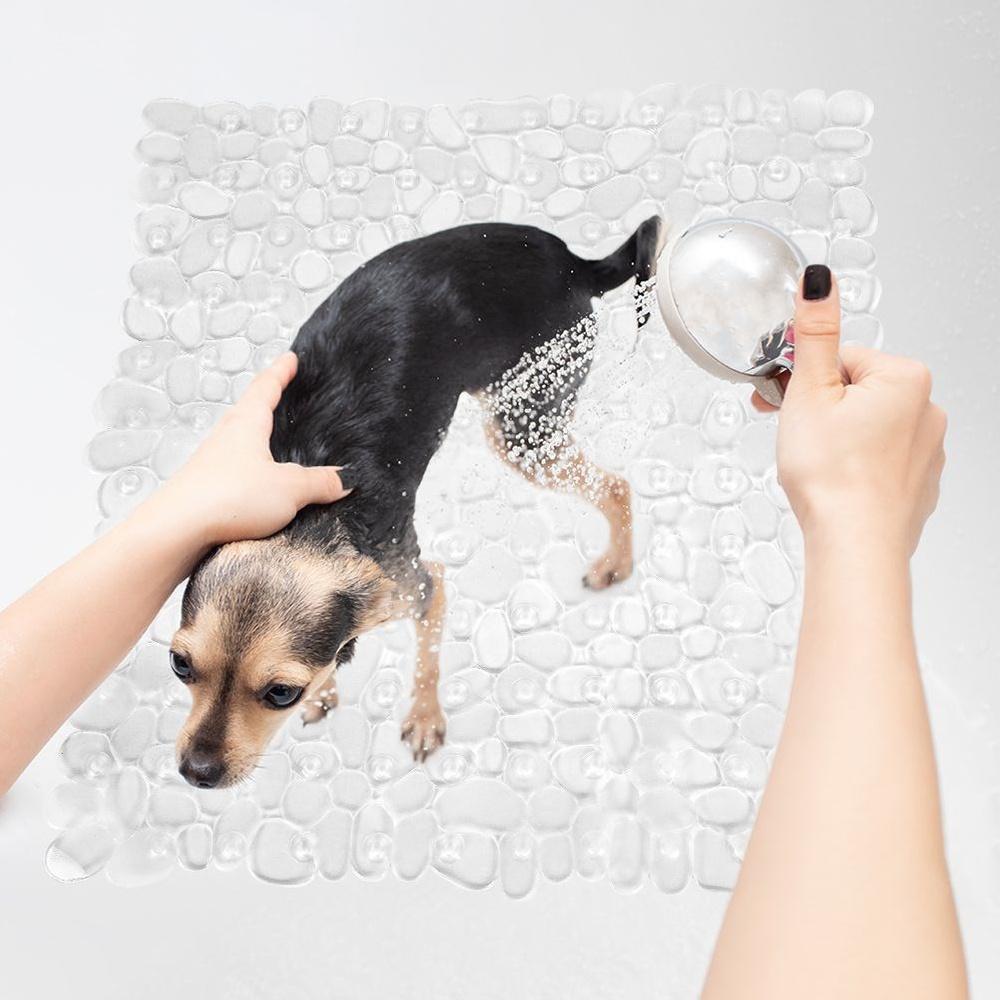 Orion Transparent Non-Slip Bath and Shower Mat with Suction Cups, 52 x 52 cm