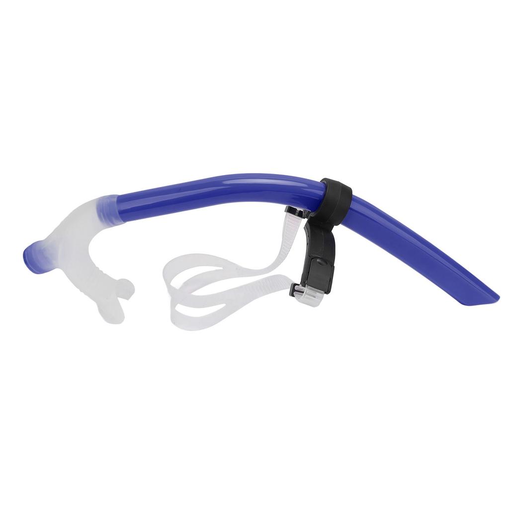 Swimming Snorkel Reduced Drag Silicone Swimming Breathing Tube with Adjustable Head Brace for