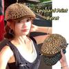 Flat Leopard Newsboy Cap Vintage Painter Cap Trend Leopard Print Beret  Streetwear