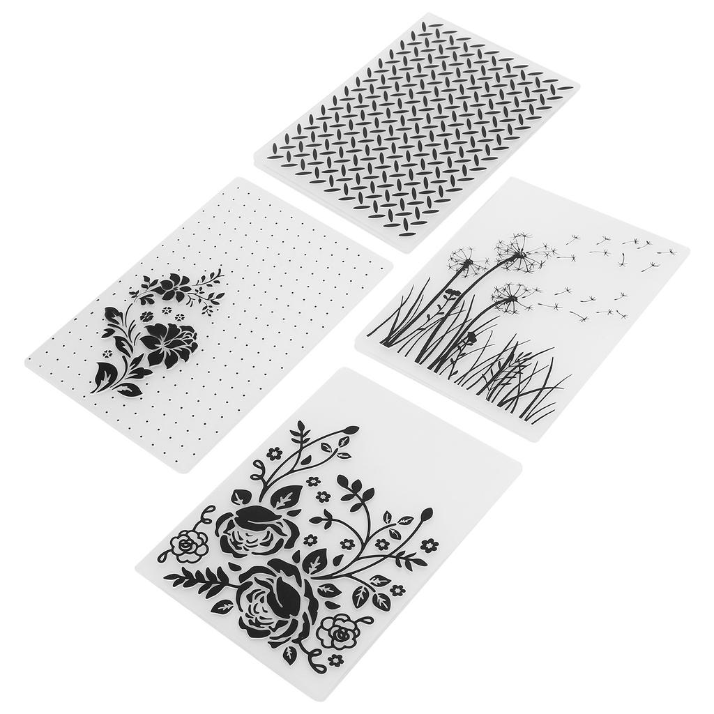 4 шт. Пластиковые папки для тиснения Изготовление открыток Скрапбукинг Тисненый шаблон Бумага Ремесло