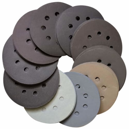 Aewio Heavy-Duty Sandpaper #400 - #7000 Round, 8-Hole, for Sanders, 400, 600, 800, 1000, 1200, 1500, 2000, 3000, 5000, 7000, 5 Sheets Each (50 Sheets,
