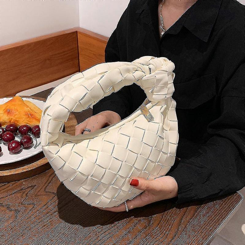 Сумка-тоут Плетеная сумка из ПУ кожи Женский наплечный кошелек Большая вместимость Плетеная сумка Разноцветный на выбор