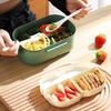 1200ml Buckle Design Airtight Lunch Box Microwave Safe Large Capacity Meal Prep 2 Layers Grids Bento Case for Office School