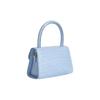 By Far Croco Series Crocodile Pattern Flap Closure Leather Mini Handheld Crossbody Shoulder Bag Women bags Blue 18FWMINASBDSMA