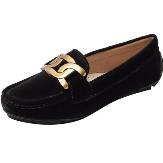 Однотонные балетки из натуральной кожи для женщин, мокасины из коровьей кожи, туфли слипоны с круглым носком, женские повседневные офисные лоферы, резиновые кроссовки Mujer