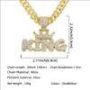 King Letter Pendant Necklace: European & American Hip-Hop Style, Glossy Cuban Chain for Men