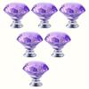 10 шт. хрустальных стеклянных ручек для шкафов, дверных ручек для комодов, выдвижных ящиков, ручек для кухни, шкафа и шкафа с винтами (фиолетовый)
