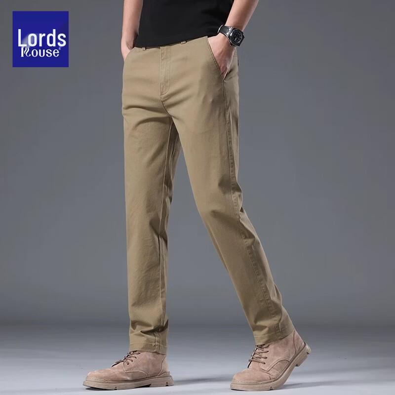 Мужские летние зауженные брюки LUOZI в стиле business casual, прямые