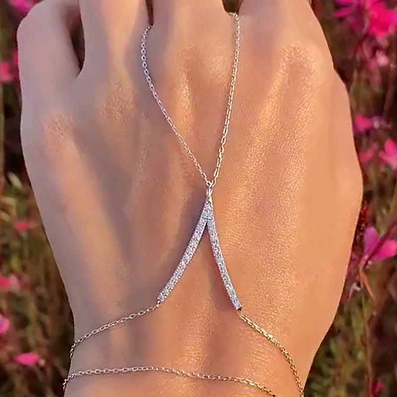 Ретро простые варежки браслет на палец ювелирные изделия для женщин бохо V-образный браслет аксессуары для рук подарочные ювелирные изделия