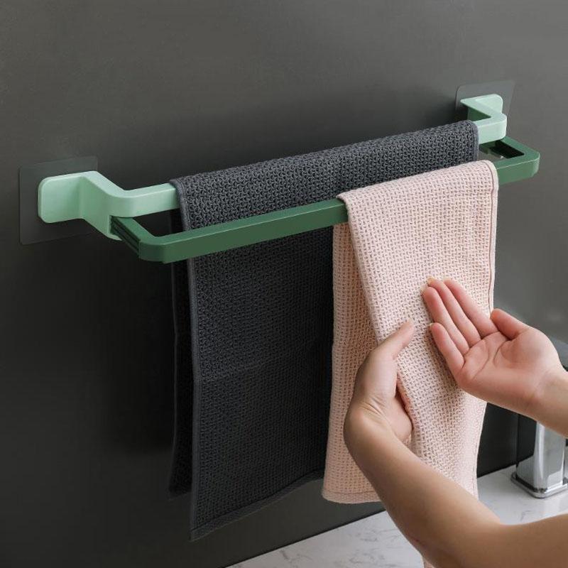 Multifunctional Bathroom Shoe Rack, Folding Towel Rack, Double-layer Pull-out Design, Folding Bathroom Wall-mounted Storage Rack